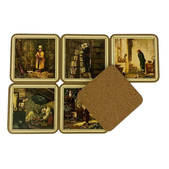 Pimpernel Coasters Carl Spitzweg Fine Art Cork Back Set Of 6 Made In England - Picture 2 of 11